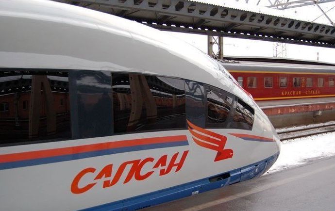 Russia´s first high speed train Sapsan, Moscow to St. Petersburg