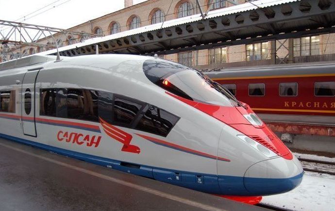 Russia´s first high speed train Sapsan, Moscow to St. Petersburg