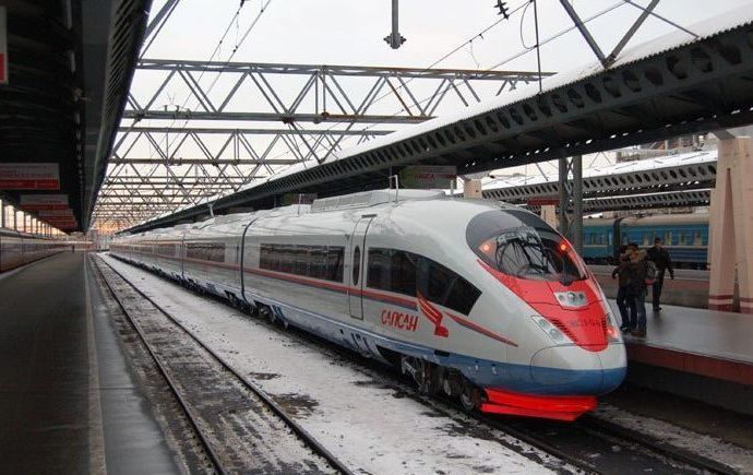 Russia´s first high speed train Sapsan, Moscow to St. Petersburg