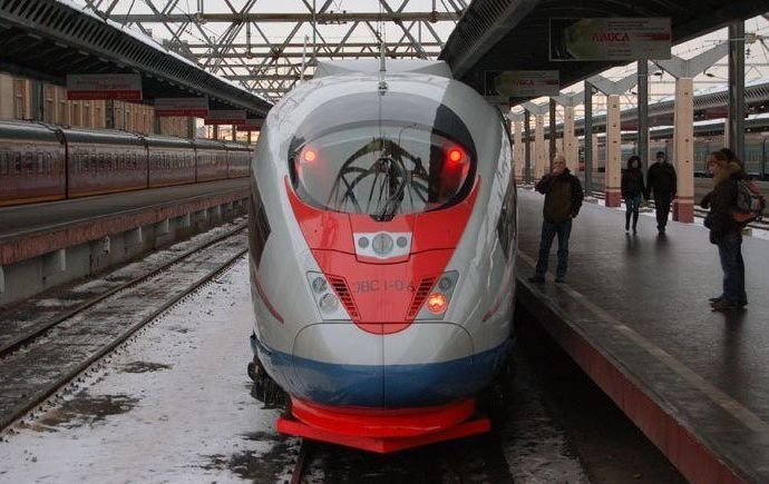 Russia´s first high speed train Sapsan, Moscow to St. Petersburg