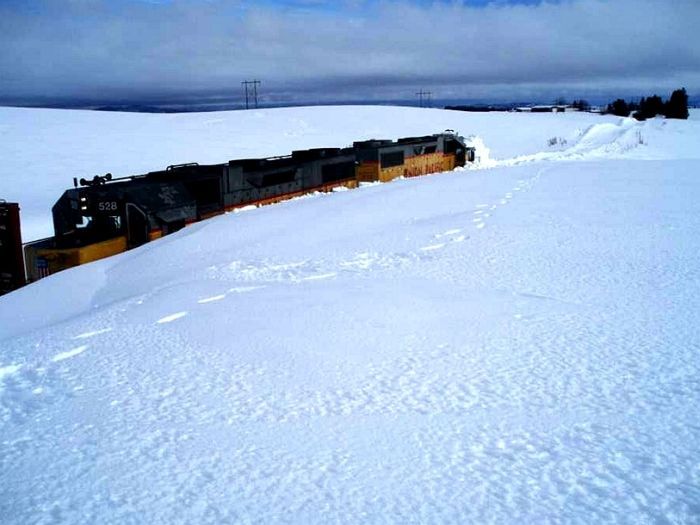 train got stuck in the snow