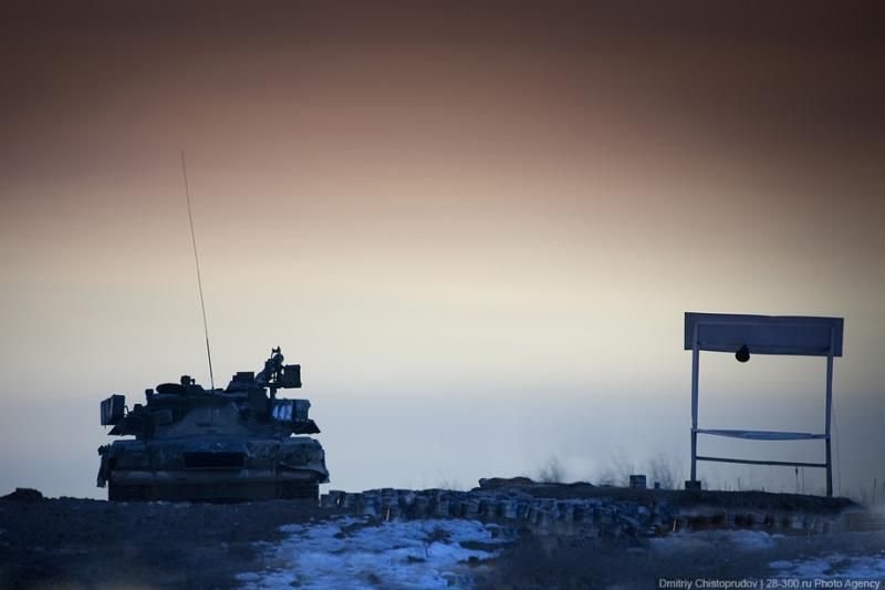 Tank T-80 and BMP-2 in action