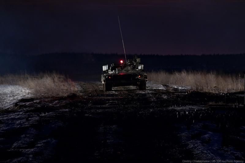 Tank T-80 and BMP-2 in action