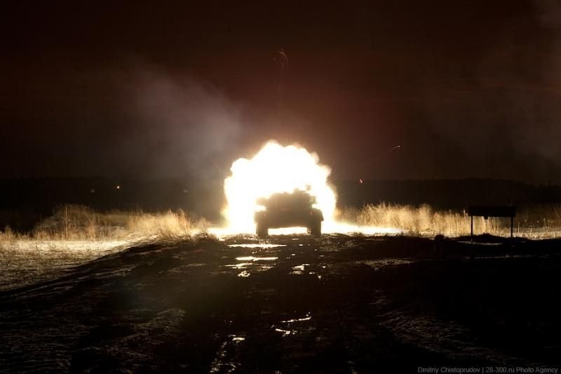 Tank T-80 and BMP-2 in action
