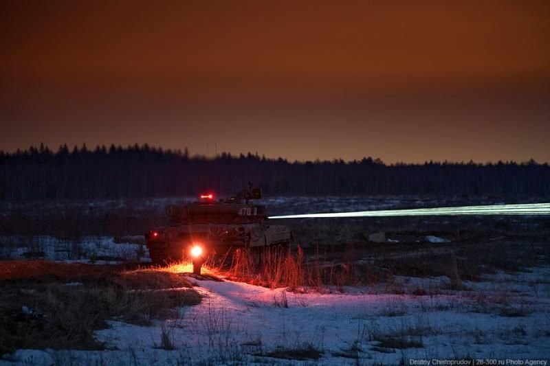 Tank T-80 and BMP-2 in action