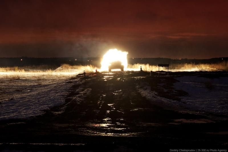 Tank T-80 and BMP-2 in action