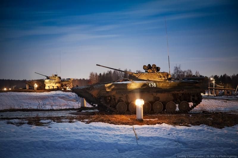 Tank T-80 and BMP-2 in action