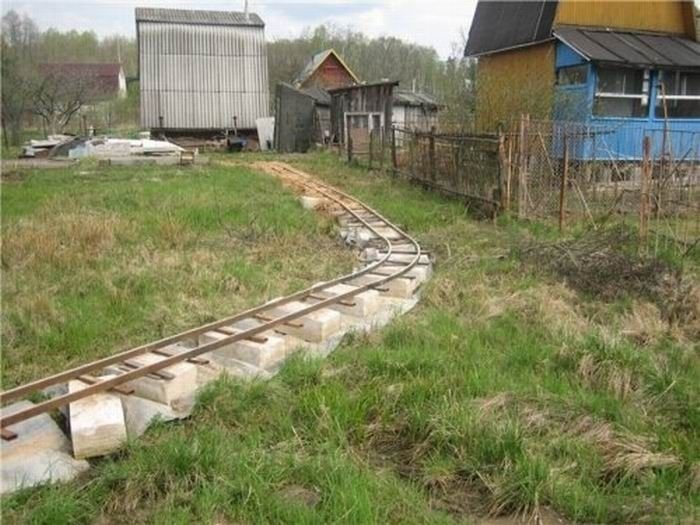 self-made ridable miniature railway