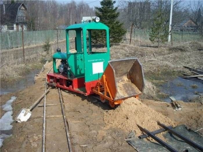 self-made ridable miniature railway