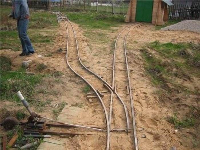 self-made ridable miniature railway