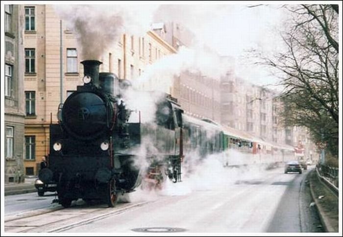 Train in the city, Brno, Czech Republic