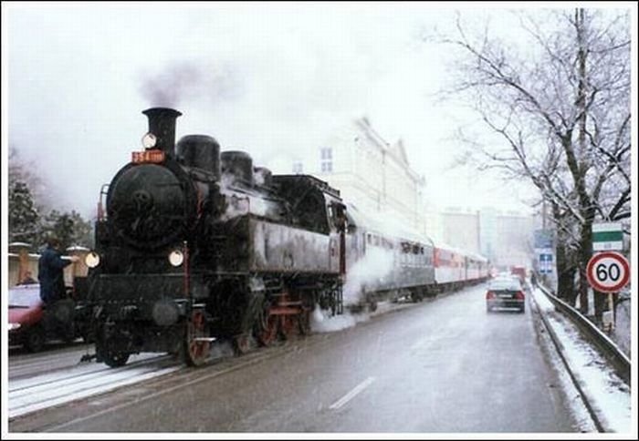 Train in the city, Brno, Czech Republic