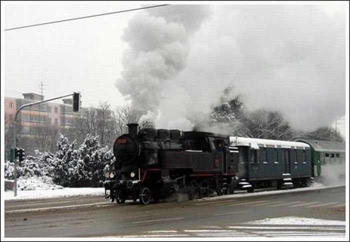 Train in the city, Brno, Czech Republic