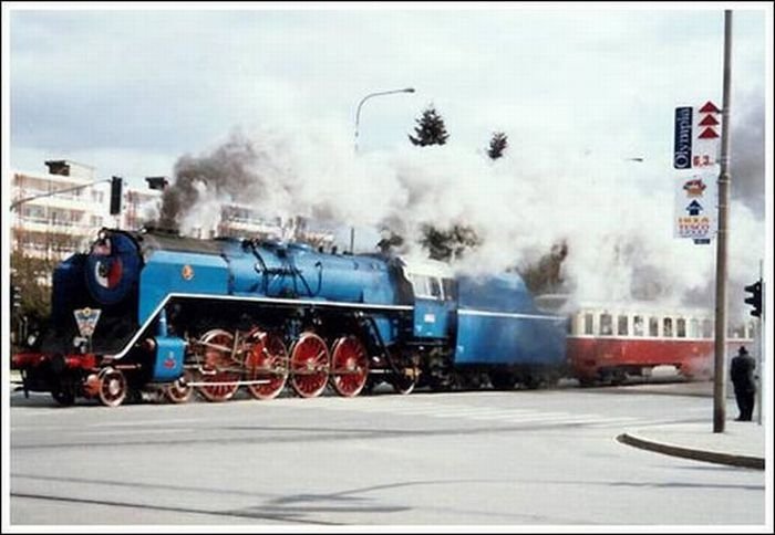 Train in the city, Brno, Czech Republic