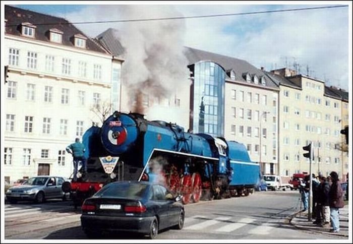 Train in the city, Brno, Czech Republic