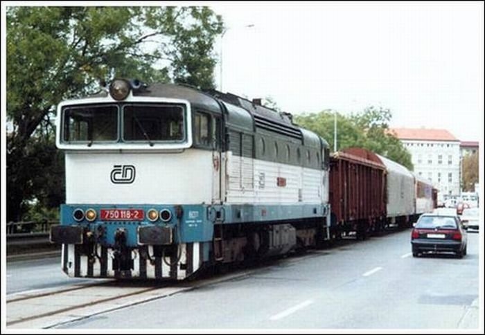 Train in the city, Brno, Czech Republic