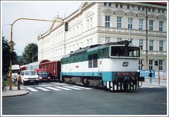 Train in the city, Brno, Czech Republic