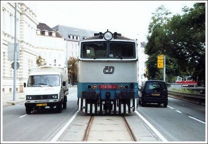 Train in the city, Brno, Czech Republic