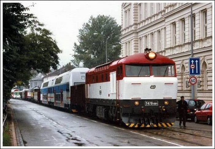 Train in the city, Brno, Czech Republic