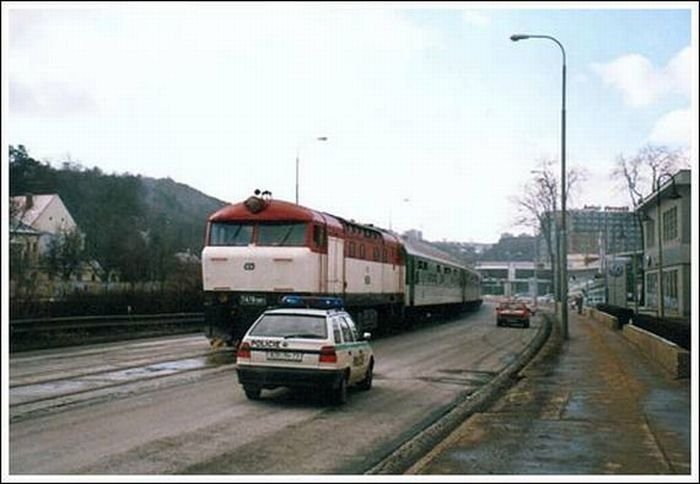 Train in the city, Brno, Czech Republic