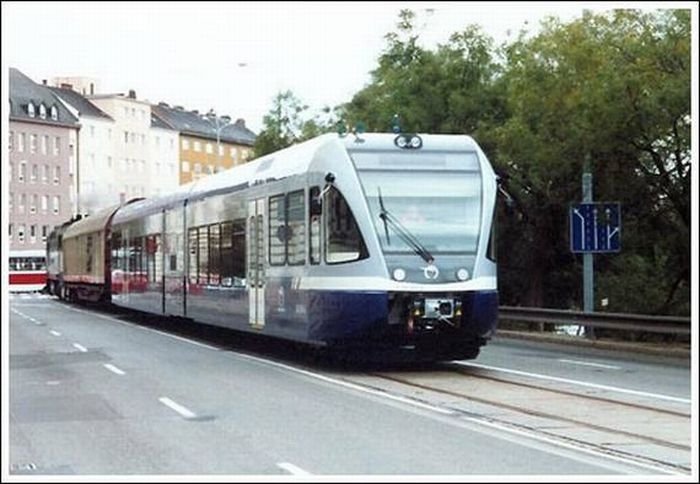 Train in the city, Brno, Czech Republic