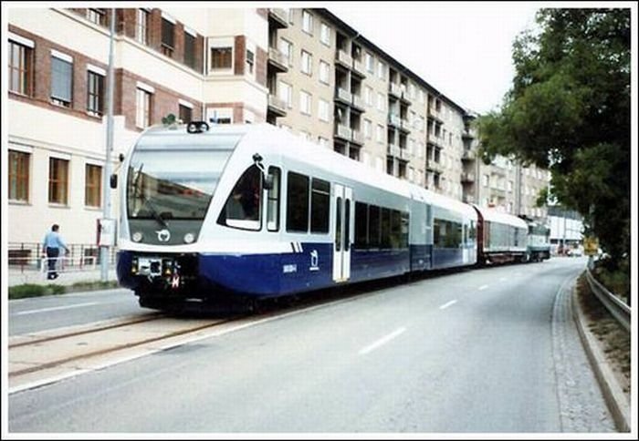 Train in the city, Brno, Czech Republic