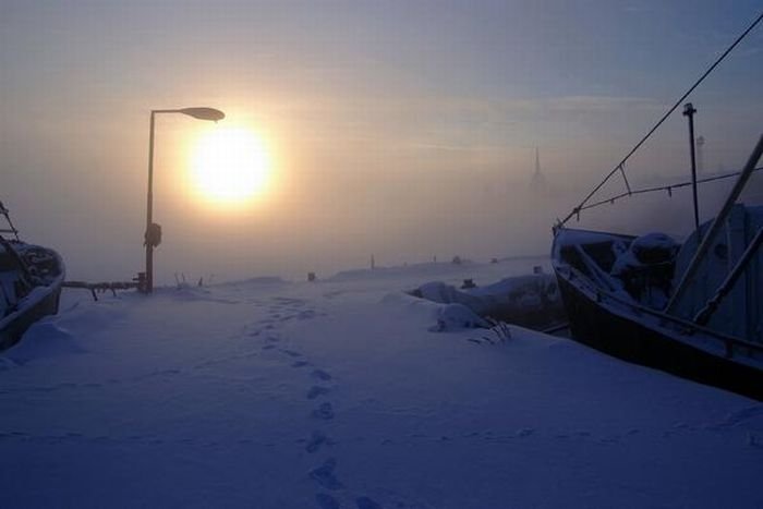 ships at winter