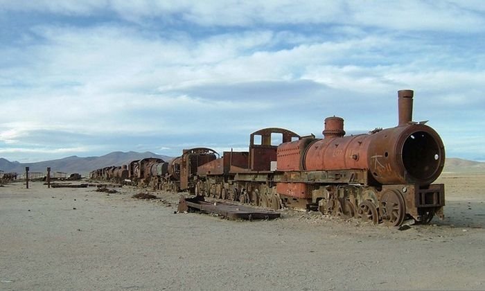 Train cemetery, Uyuni, Bolivia