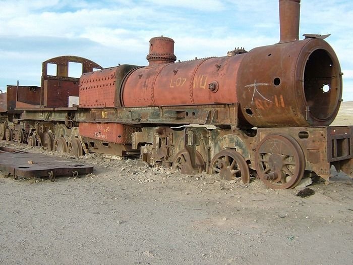 Train cemetery, Uyuni, Bolivia