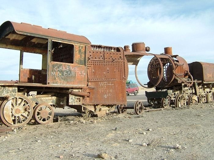 Train cemetery, Uyuni, Bolivia