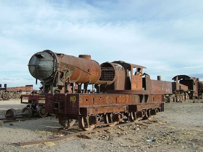 Train cemetery, Uyuni, Bolivia