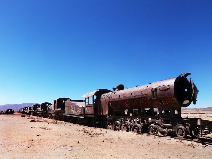 Train cemetery, Uyuni, Bolivia