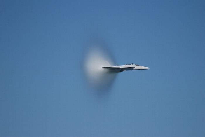 jet aircraft travelling at transonic speed