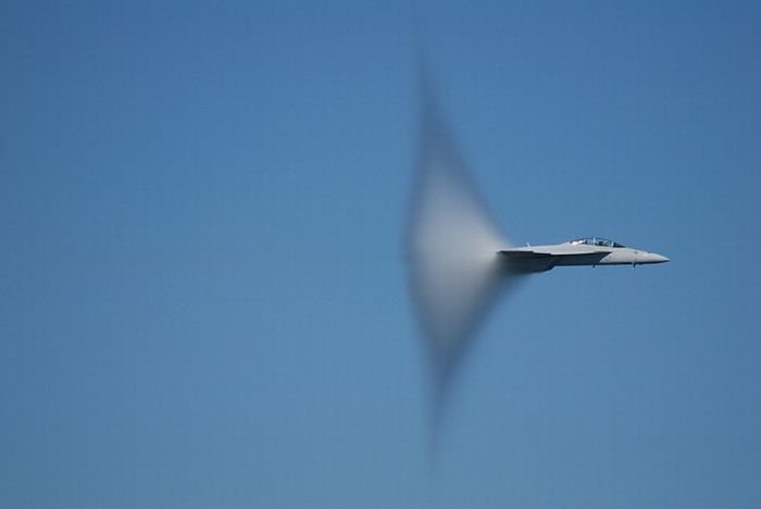 jet aircraft travelling at transonic speed