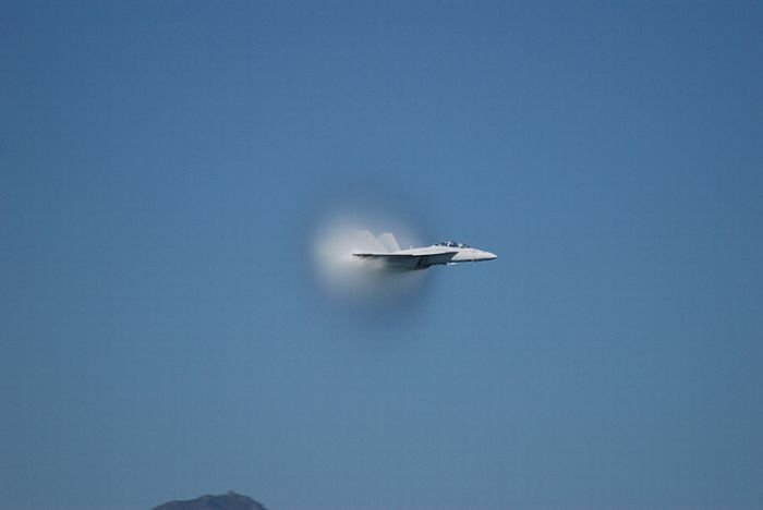 jet aircraft travelling at transonic speed