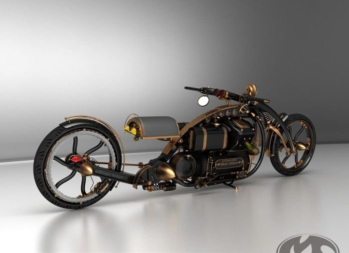 Black Widow steampunk chopper by Solifague Design