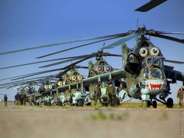 helicopter in action