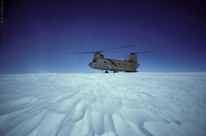 helicopter in action