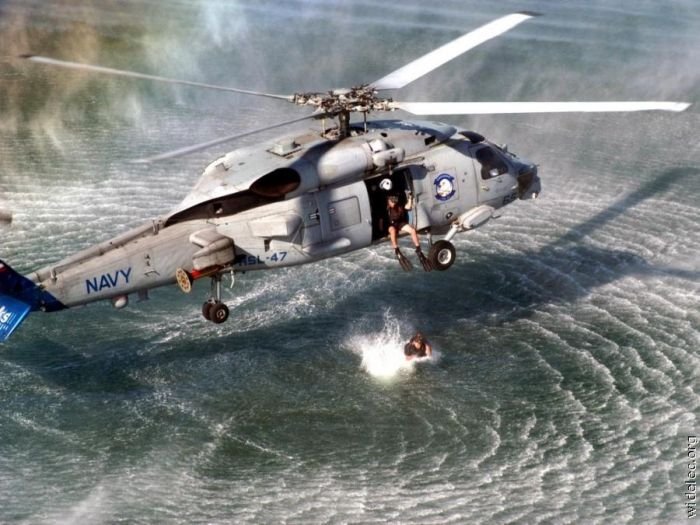helicopter in action