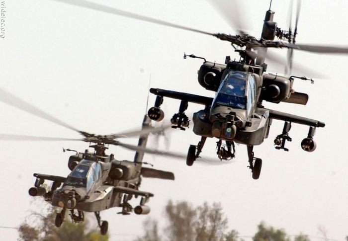 helicopter in action