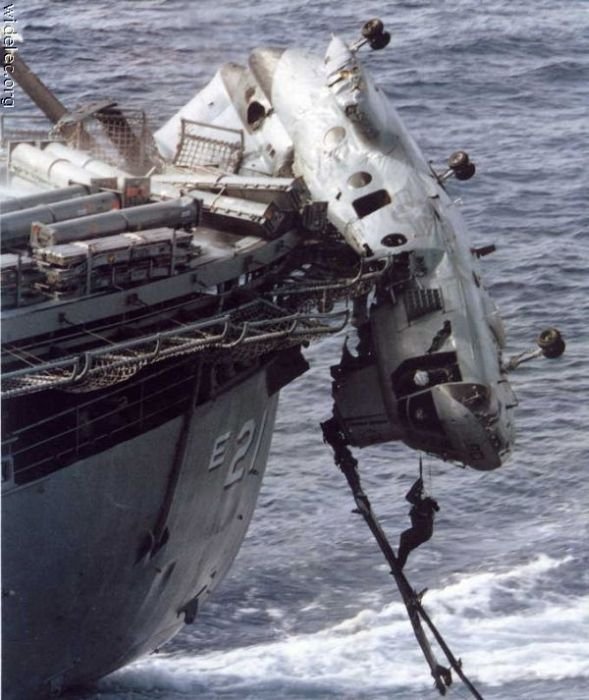 helicopter in action