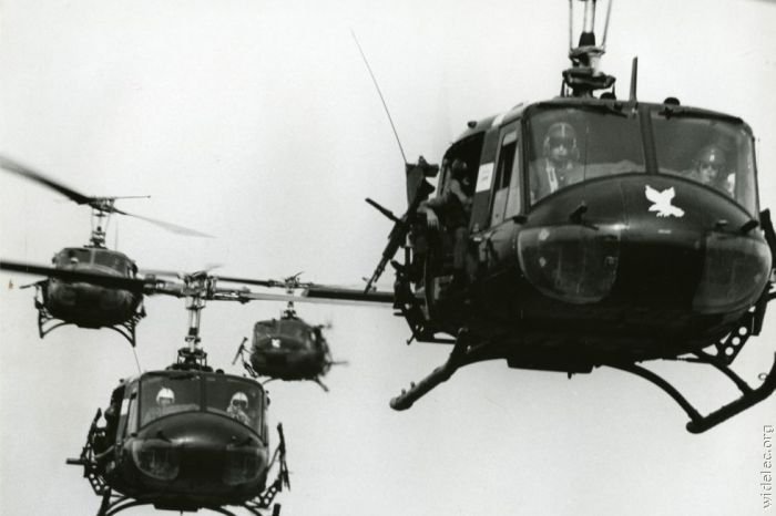 helicopter in action