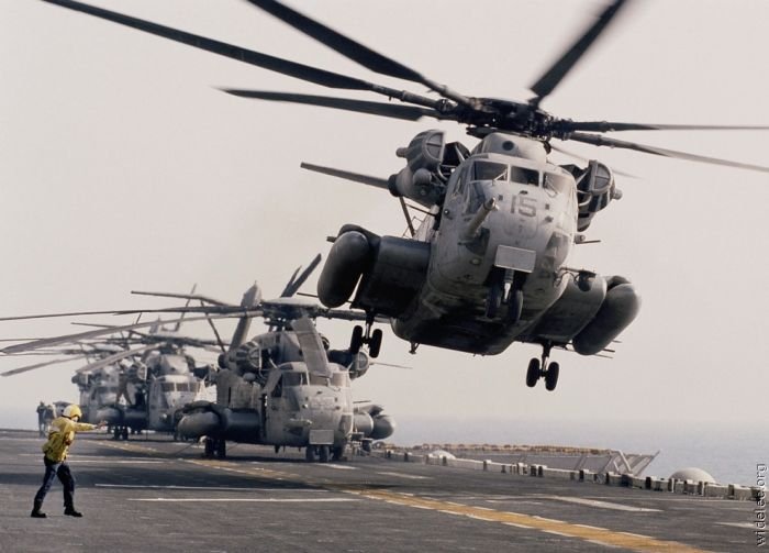 helicopter in action