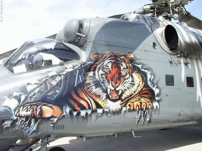 helicopter in action