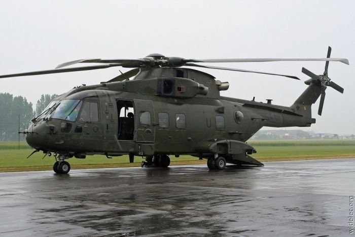 helicopter in action