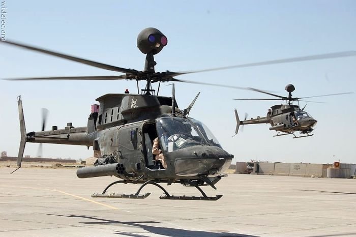 helicopter in action
