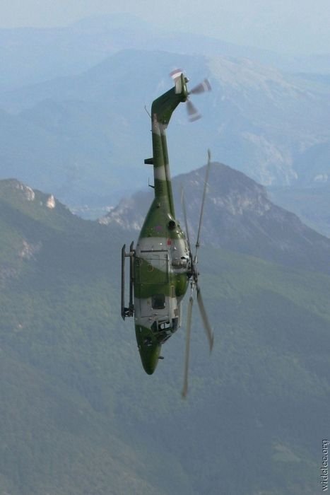 helicopter in action