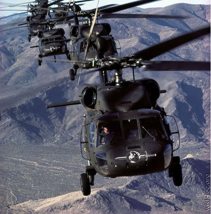helicopter in action