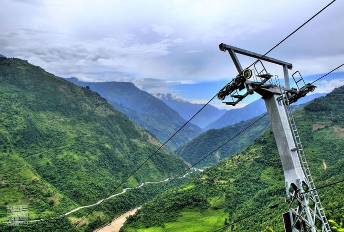 cable car aerial view