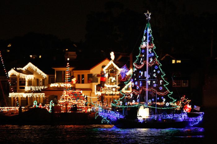 The Newport Beach Christmas Boat Parade, Newport Beach, California, United States